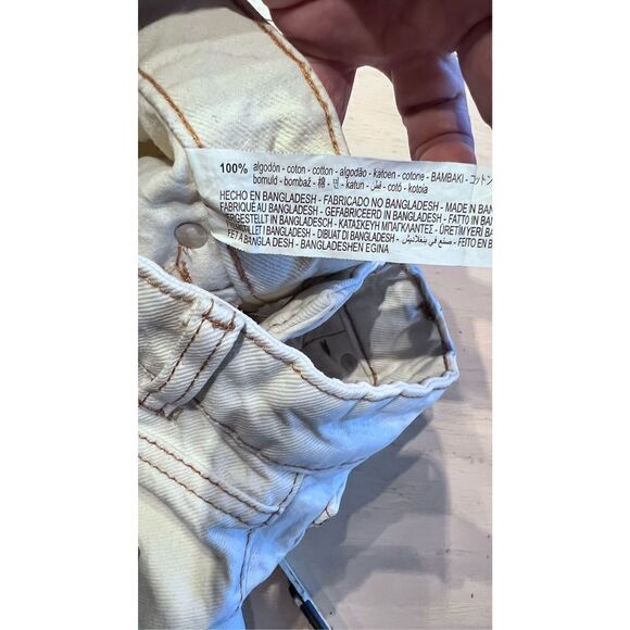 ZARA TAN DENIM JEAN SHORTS HIGH RISE WOMENS SIZE 2 - Picture 9 of 9